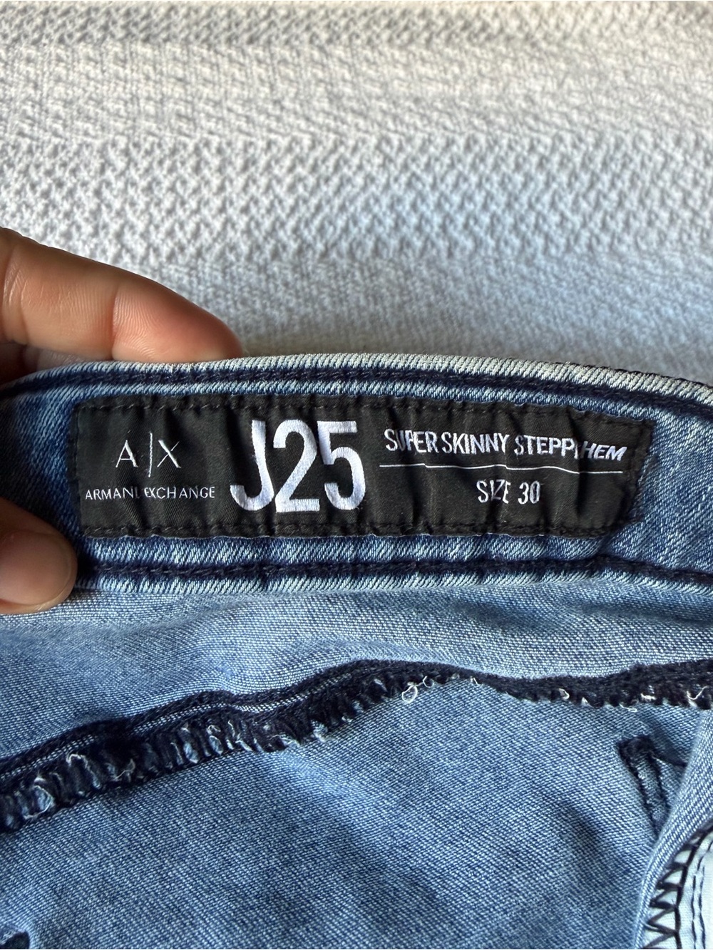 Armani Exchange J25 Super Skinny Jeans in Light Blue Denim
